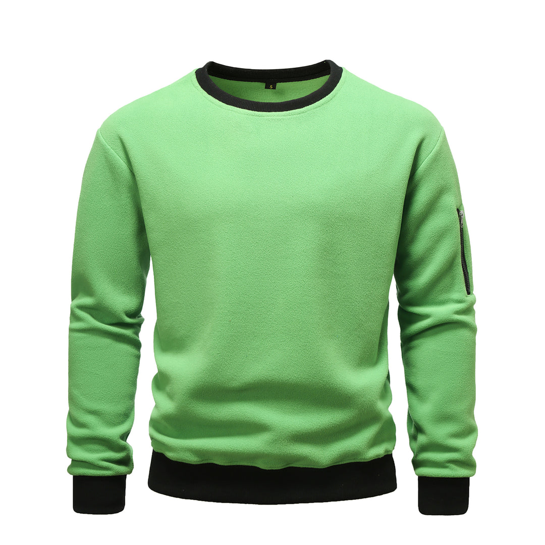 Herren kuscheliger Fleece-Pullover mit Reißverschlusstasche EB