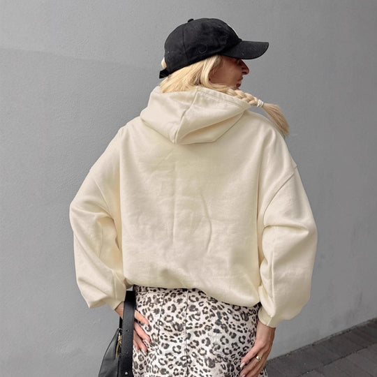 Damen lässiger Kapuzenpullover mit auffälligem Schriftzug EB