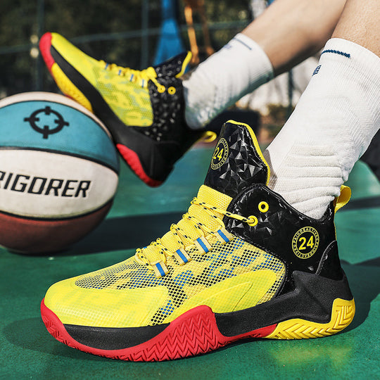 Herren High-Top Basketball-Sneaker mit verstärkter Zehenkappe, stabiler Fersenstütze und multidirektionaler Traktionssohle EB