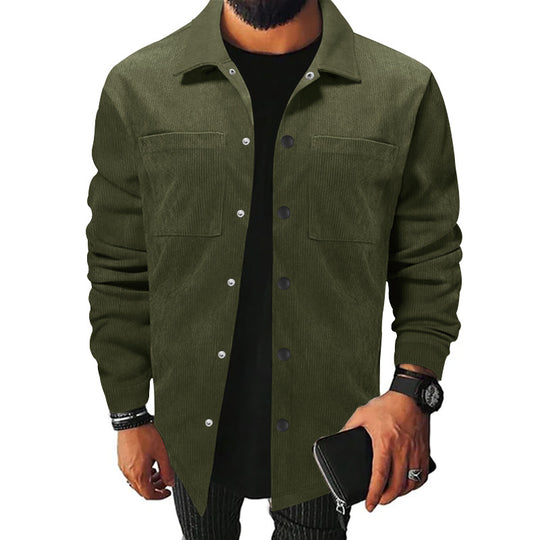 Herren Freizeit-Jacke aus strukturiertem Samt mit praktischen Brusttaschen EB
