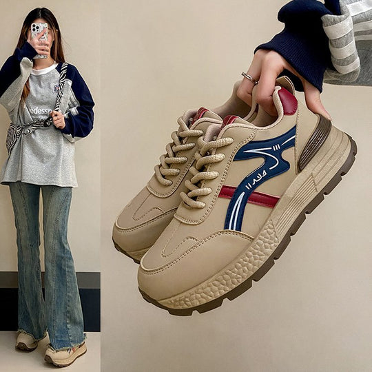 Damen modische Sneakers mit dicker Laufsohle und innovativer Fußbetttechnologie EB