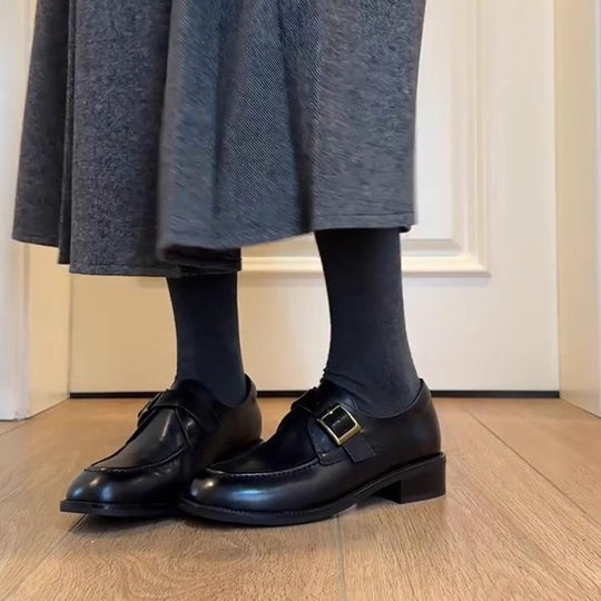 Damen elegante Mokassins mit Schnallenverzierung EB
