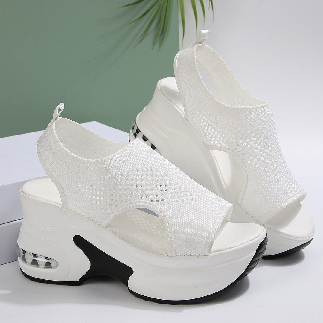 Damen Wedge-Sandalen mit atmungsaktiver Textil-Oberfläche und stoßdämpfender Sohle EB