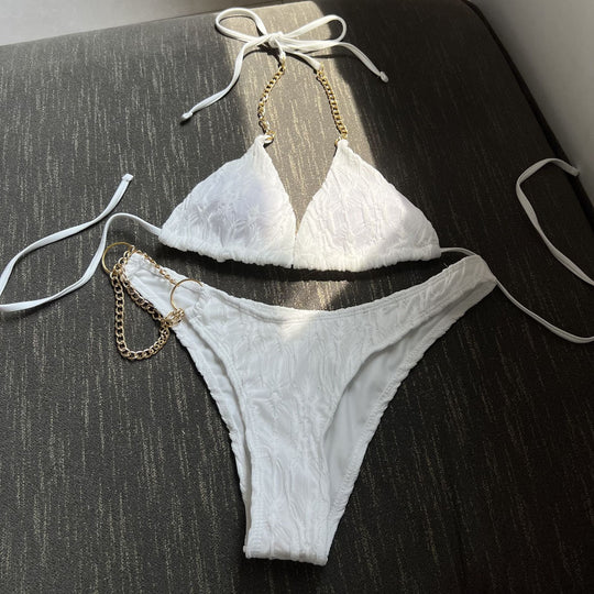 Damen Triangel-Bikini mit modischen Kettenakzenten EB