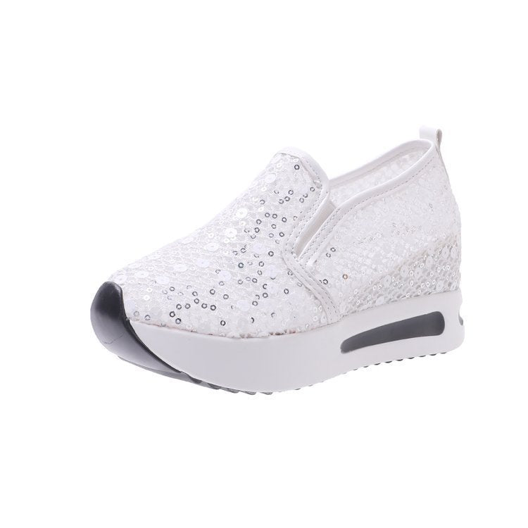 Damen Wedge-Sneaker mit glitzerndem Obermaterial und komfortabler Sohle EB