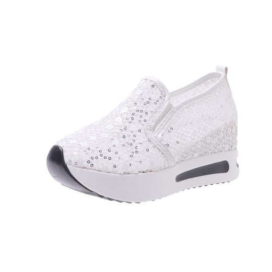 Damen Wedge-Sneaker mit glitzerndem Obermaterial und komfortabler Sohle EB