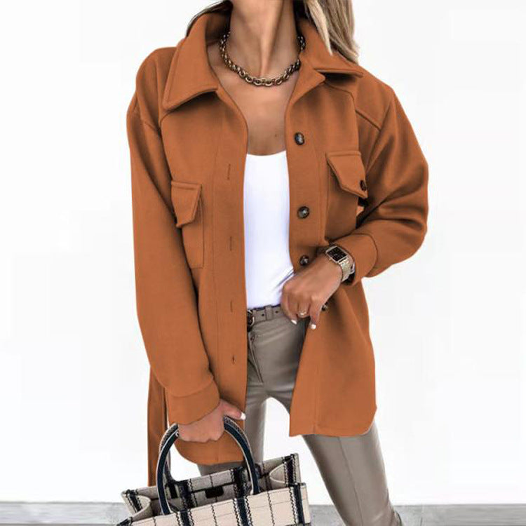 Damen Overshirt-Jacke mit praktischen Taschen und modernem Schnitt EB