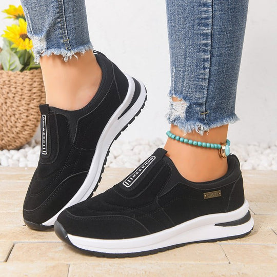 Damen Komfortable Slip-On Sneakers mit dämpfender Sohle und atmungsaktiver Oberfläche EB