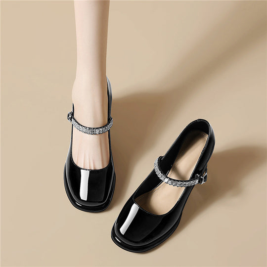 Damen elegante Riemchenpumps mit funkelndem Schmuckdetail EB