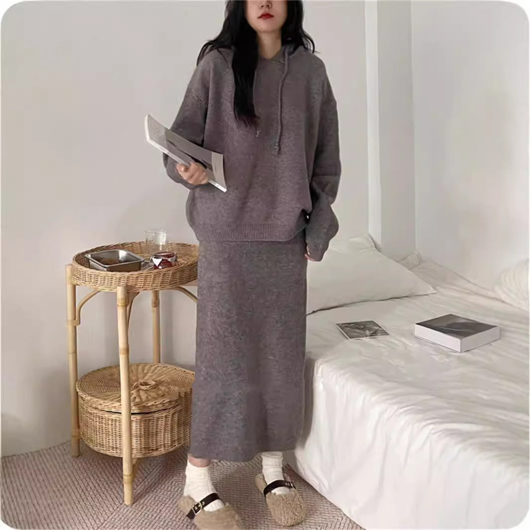 Damen Hoodie Kleid mit praktischer Kängurutasche und weitem Schnitt EB