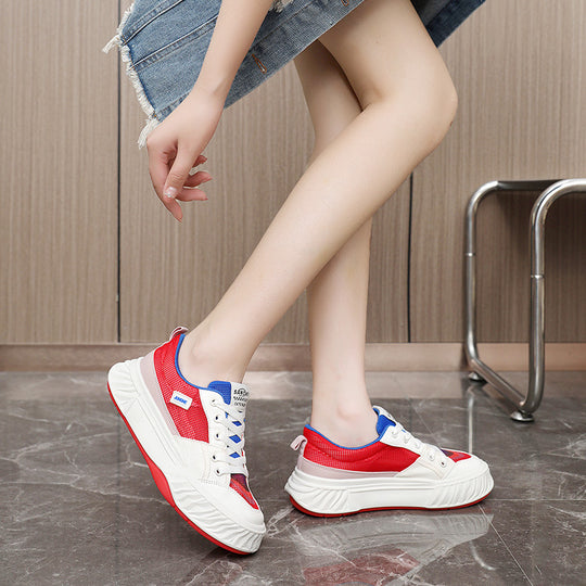 Damen Sportliche Sneaker mit atmungsaktiver Mesh-Oberfläche und farbenfrohem Design EB