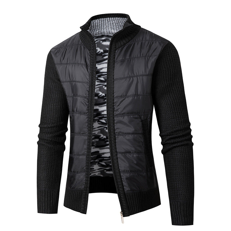 Herren modische Übergangsjacke mit modernem Stehkragen und strukturiertem Design EB