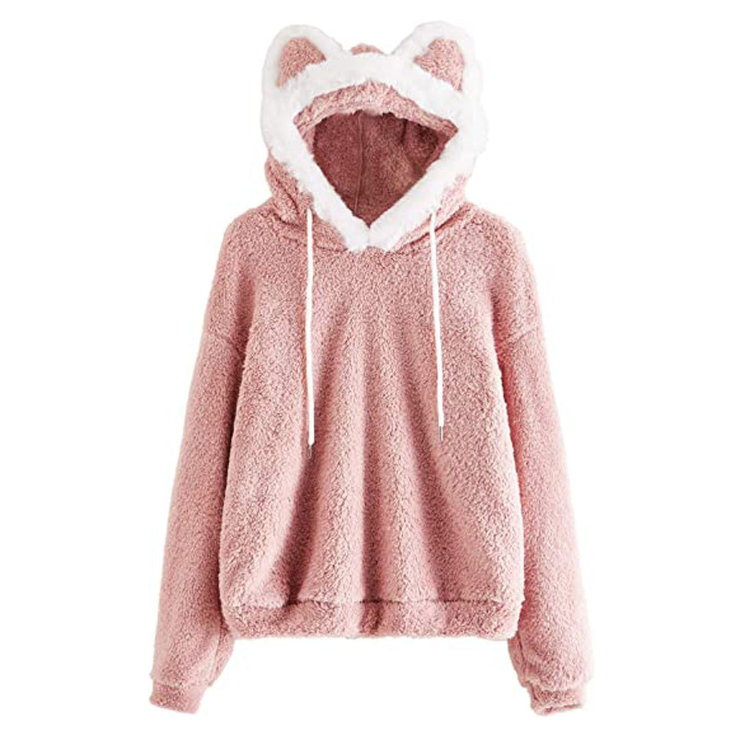 Damen Kuscheliger Hoodie mit Katzengesicht EB