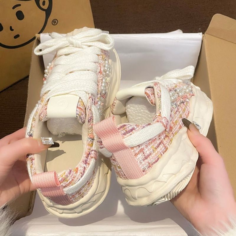 Damen modische Sneakers mit einzigartiger Textur und dämpfender Sohle EB