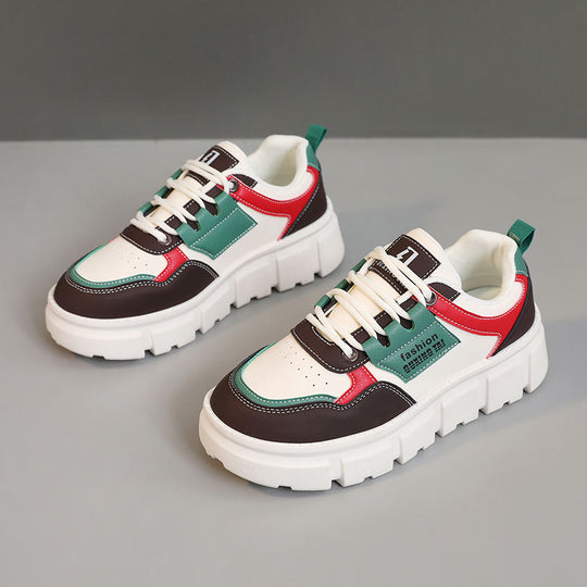Damen Modische Chunky Sneakers mit robuster Profilsohle und atmungsaktiver Obermaterialstruktur EB