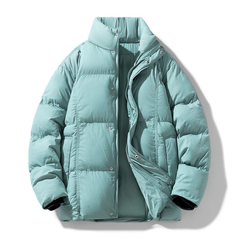 Herren gesteppte Thermoisolierte Winterjacke mit hohem Stehkragen und verdeckter Druckknopfleiste EB