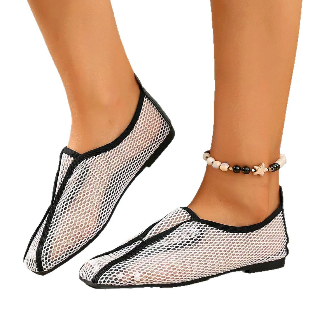 Damen atmungsaktive Mesh-Ballerinas mit funkelndem Akzent EB