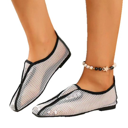 Damen atmungsaktive Mesh-Ballerinas mit funkelndem Akzent EB