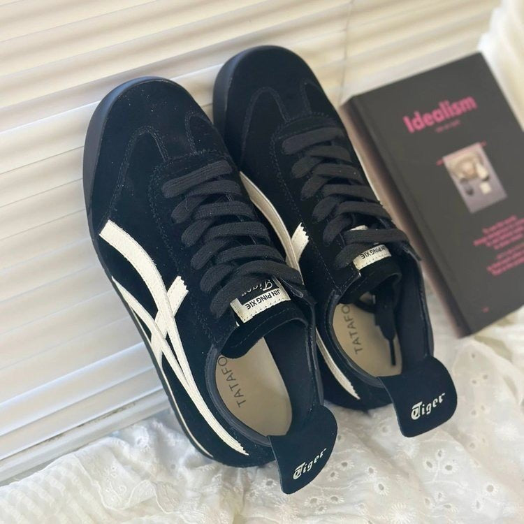 Damen Sportliche Sneaker aus hochwertigem Veloursleder mit sicherem Halt und bequemer Dämpfung EB