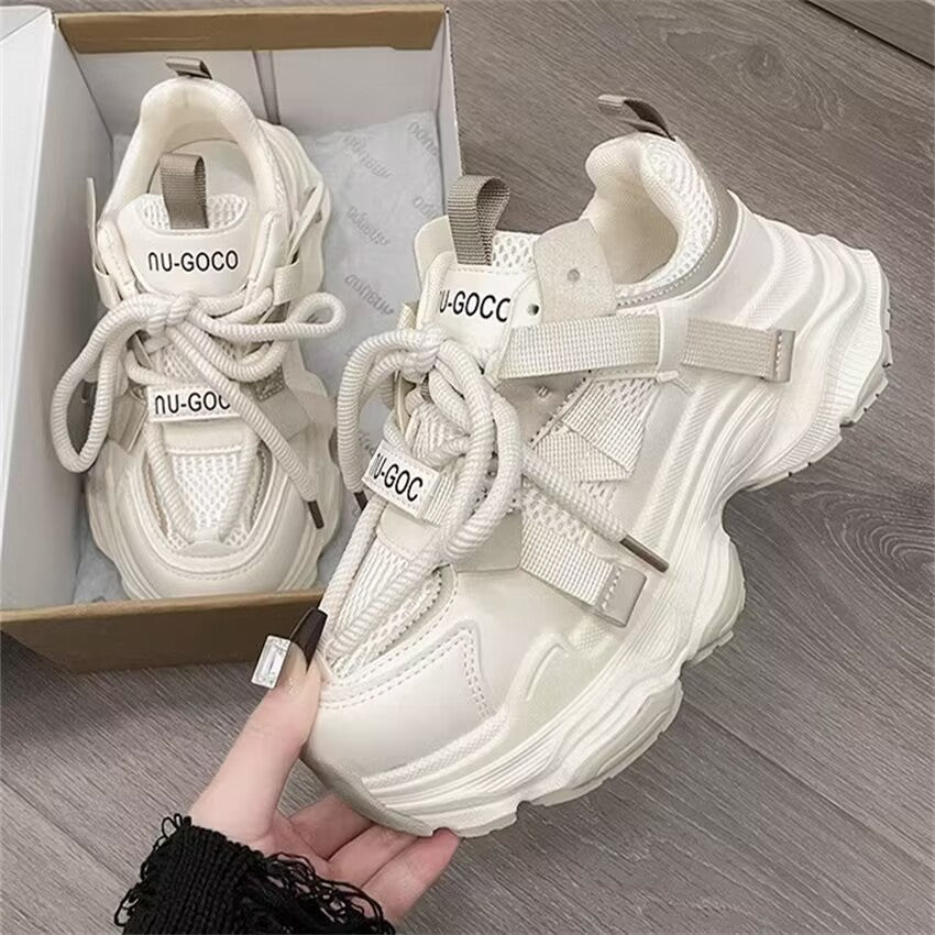 Damen Sportliche Chunky Sneakers mit atmungsaktiven Mesh-Elementen EB