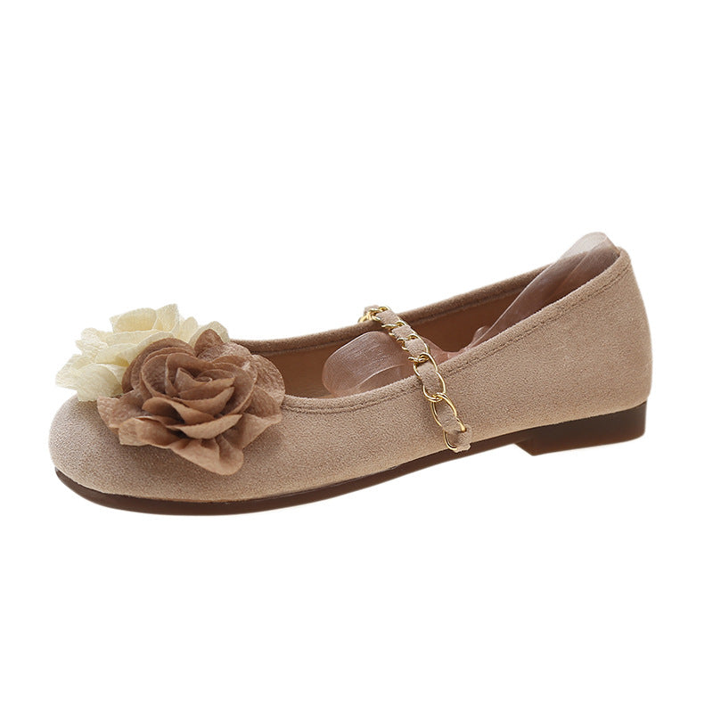 Damen Ballerinas mit floralem Design und eleganter Bandverzierung EB
