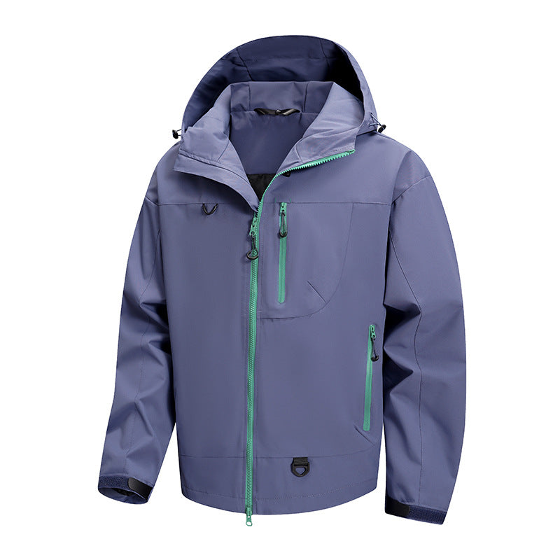 Herren technische Outdoor-Jacke mit Gewebe und verstellbarem Kapuzensystem EB