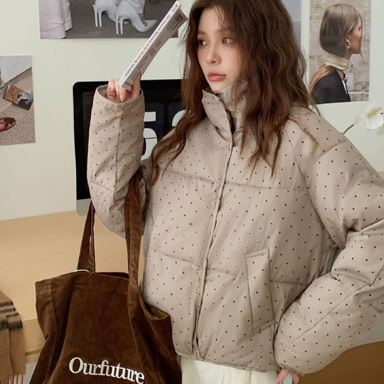 Damen elegante und moderne Steppjacke mit hohen Taschen EB
