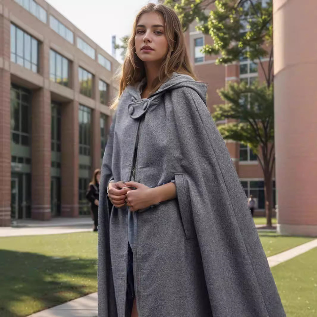 Damen elegante Kapuzenumhangjacke EB