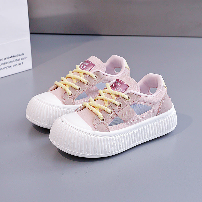 Damen modische Sneakers mit hochgezogener Sohle und atmungsaktiver Struktur EB