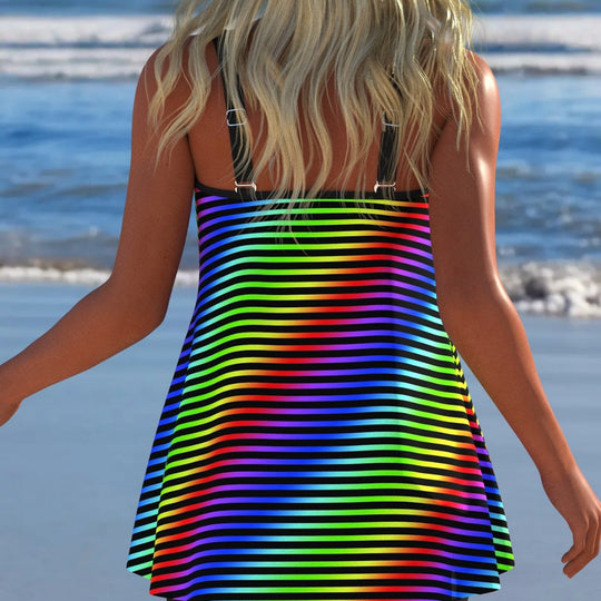 Damen Schwimmanzug mit modischem A-Linien-Schnitt und floralem Design EB