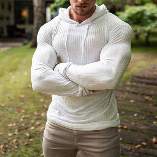 Herren Hoodie mit Rippstruktur und weitem Schnitt EB