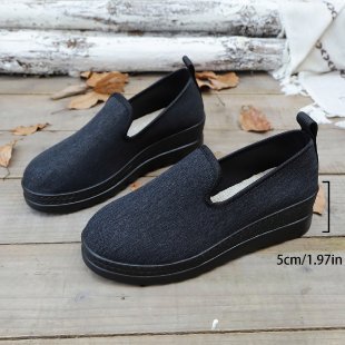 Damen Komfortable Slip-On Schuhe mit flexiblem Obermaterial und weicher Sohle EB