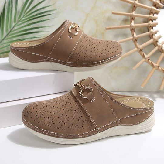 Damen Clogs mit floralem Lochdesign und komfortabler Fußbettgestaltung EB