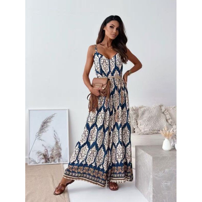Damen Bohemian Weitbeiniger Bodysuit EB