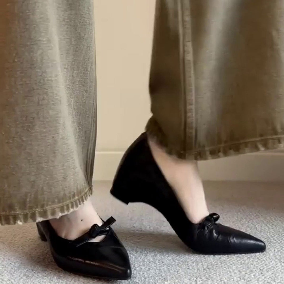 Damen elegante Ballerinas mit klassischem Schleifenakzent EB