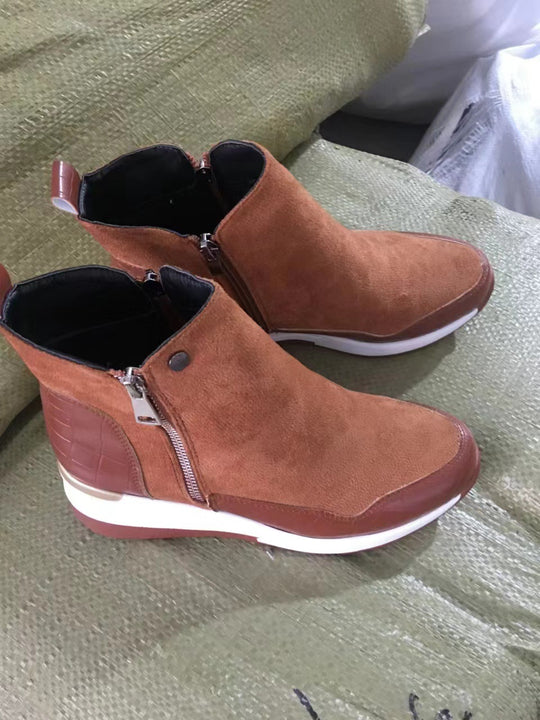 Damen Stiefeletten mit modischem Reißverschluss und eleganter Sohle EB