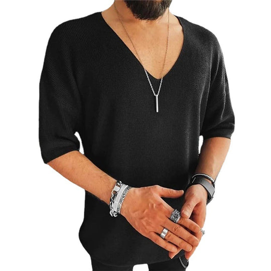 Herren Übergröße V-Ausschnitt Pullover EB