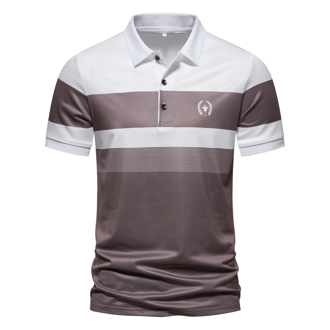 Herren Poloshirt mit modernem Streifenmuster und atmungsaktiven Eigenschaften EB