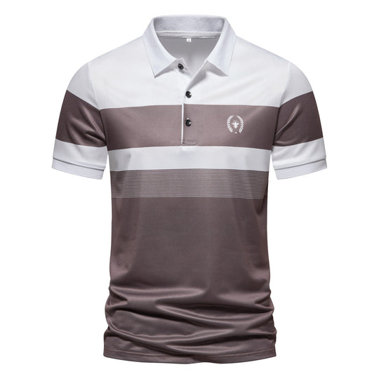 Herren Poloshirt mit modernem Streifenmuster und atmungsaktiven Eigenschaften EB