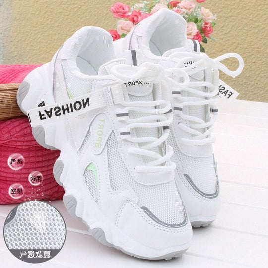 Damen sportive Lauf Sneakers mit atmungsaktiver Mesh-Oberfläche und gepolsterter Sohle EB