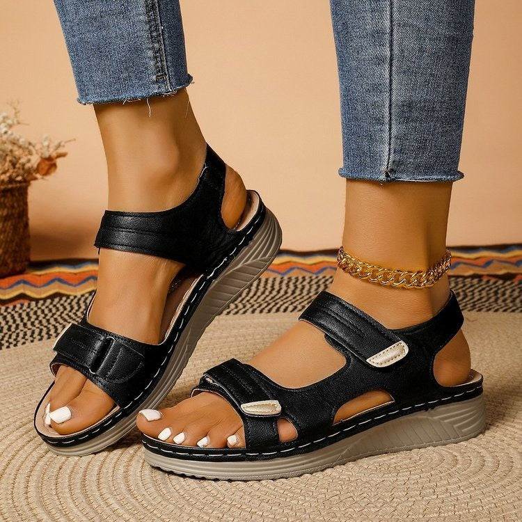 Damen Komfortable Sandalen mit verstellbarem Riemendesign und anatomischem Fußbett EB