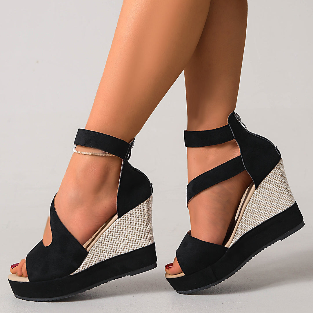 Damen Wedge-Sandalen mit flexiblem Riemendesign und bequemer Sohle EB