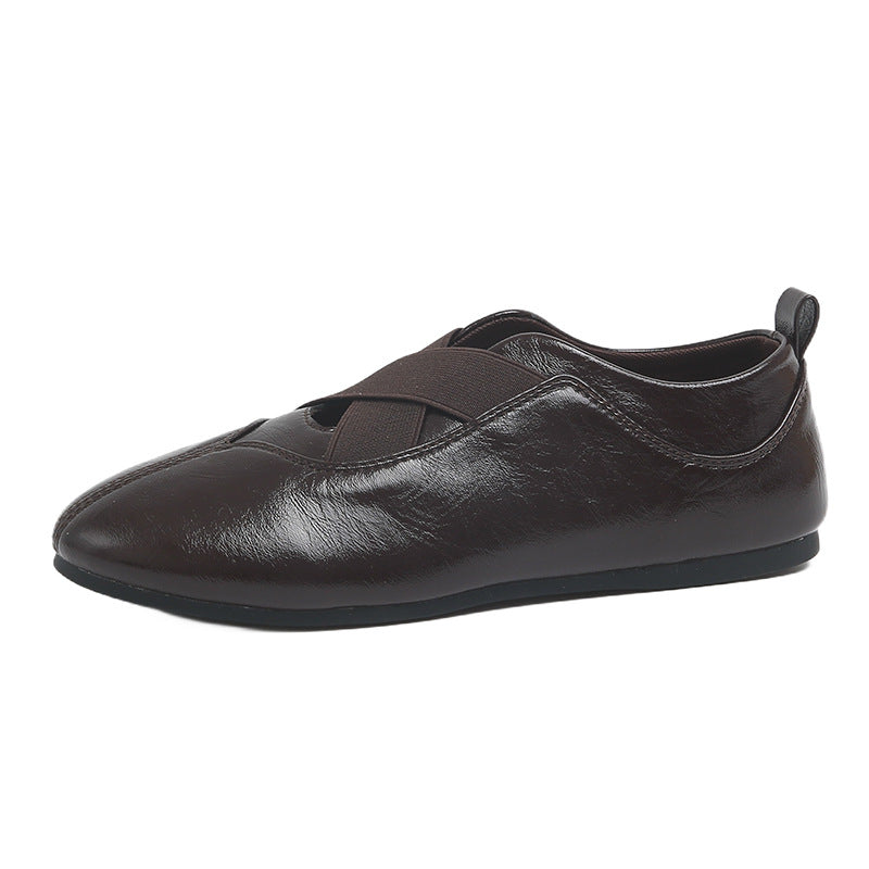 Damen elegante und bequeme Ballerinas mit raffinierter Gummizug-Ästhetik EB
