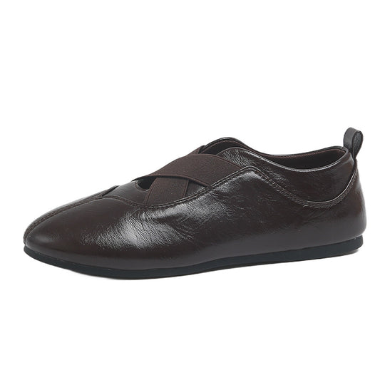 Damen elegante und bequeme Ballerinas mit raffinierter Gummizug-Ästhetik EB