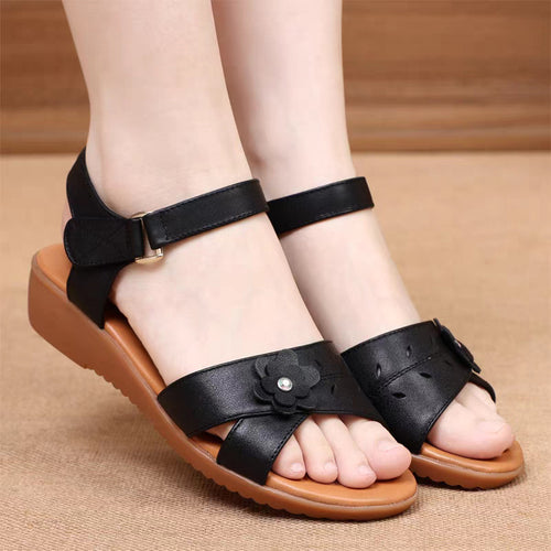 Damen Komfortable Sandalen mit dekorativen Blumenakzenten EB