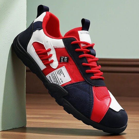 Herren sportiver Retro-Mesh-Ledermix Sneaker mit verstärkter Zehenkappe und griffiger Trailsohle EB