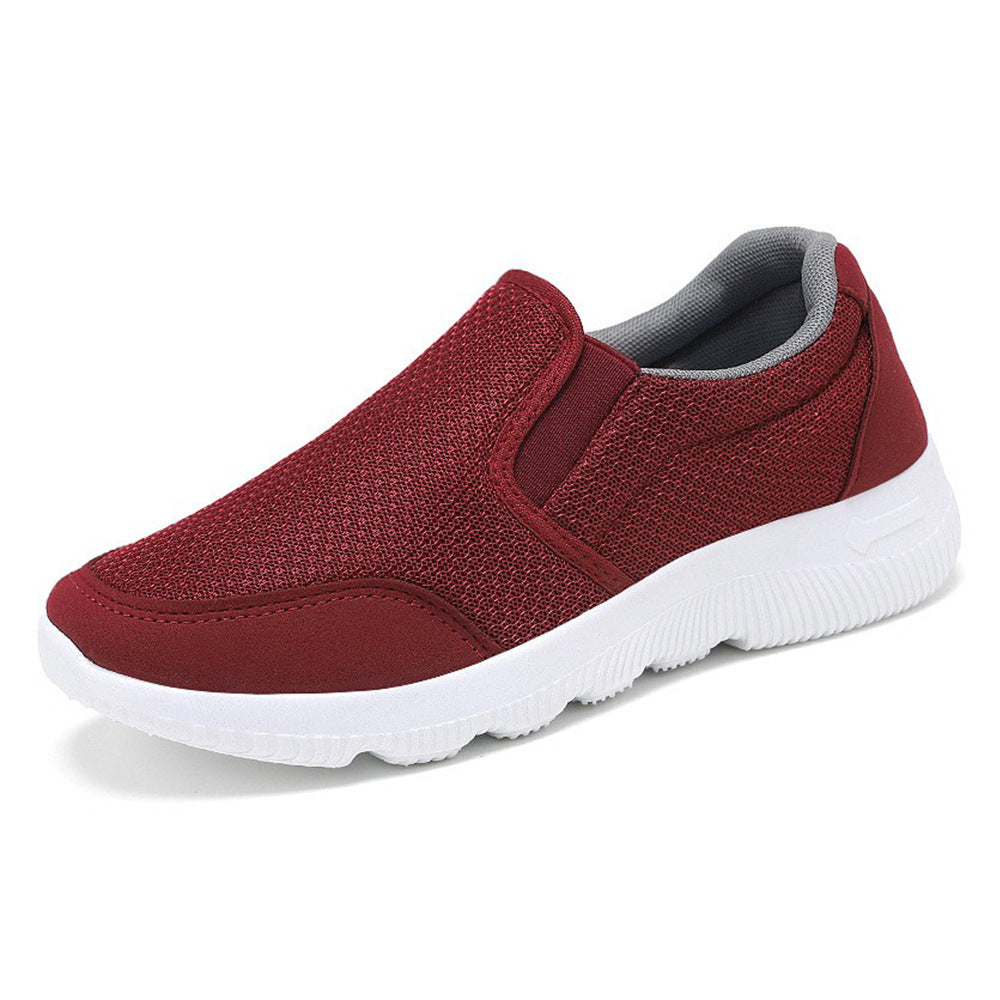 Herren nan atmungsaktiver Slip-On Freizeitschuh mit dehnbarem Einstieg, gestricktem Mesh-Obermaterial und stoßdämpfender EVA-Sohle EB