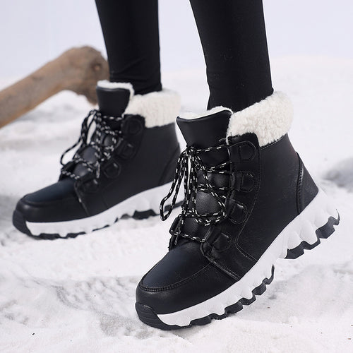 Damen Hohe Winterstiefel mit rutschfester Sohle und kuscheligem Futter EB