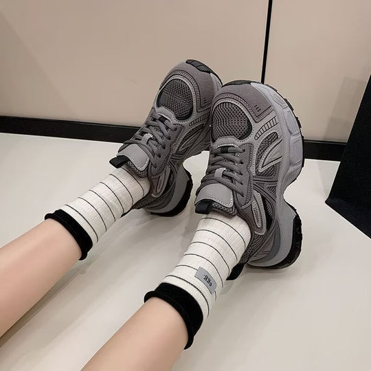 Damen Sportliche Atmungsaktive Sneakers mit gepolsterter Sohle und rutschfester Außensohle EB