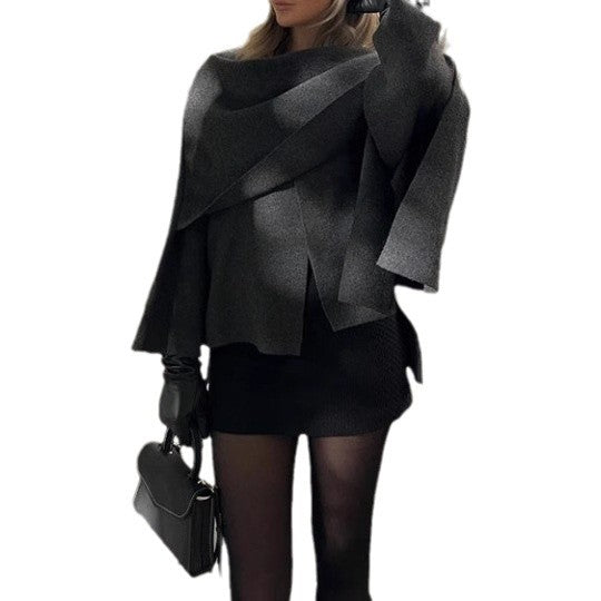Damen Oversized Strickjacke mit elegantem Schnitt und voluminösen Ärmeln EB
